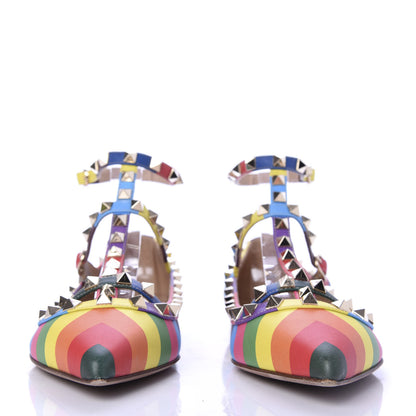 Valentino Garavani Calfskin 1973 Rockstud Cage Ballerina Flats 36.5 Multicolor 2 of 9