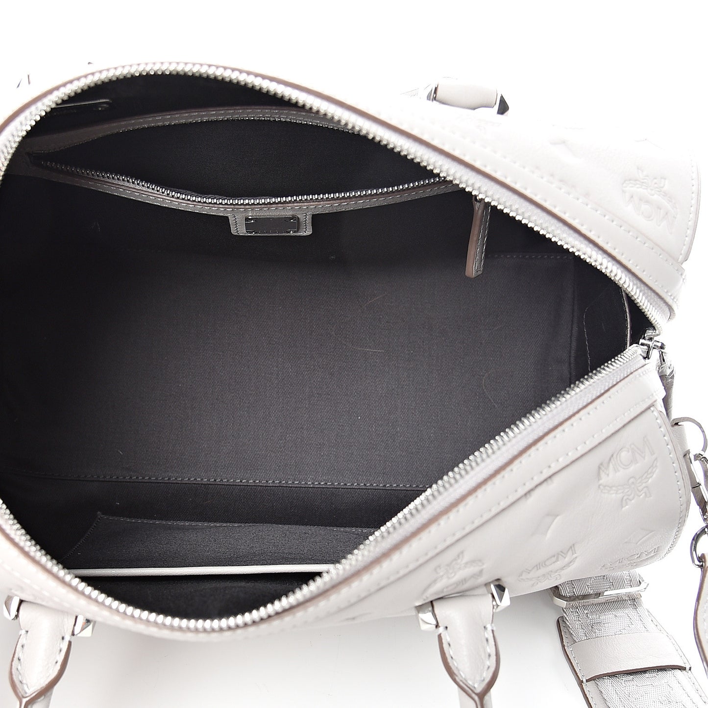 Calfskin Ottomar Monogram Essential Boston Bag Dove