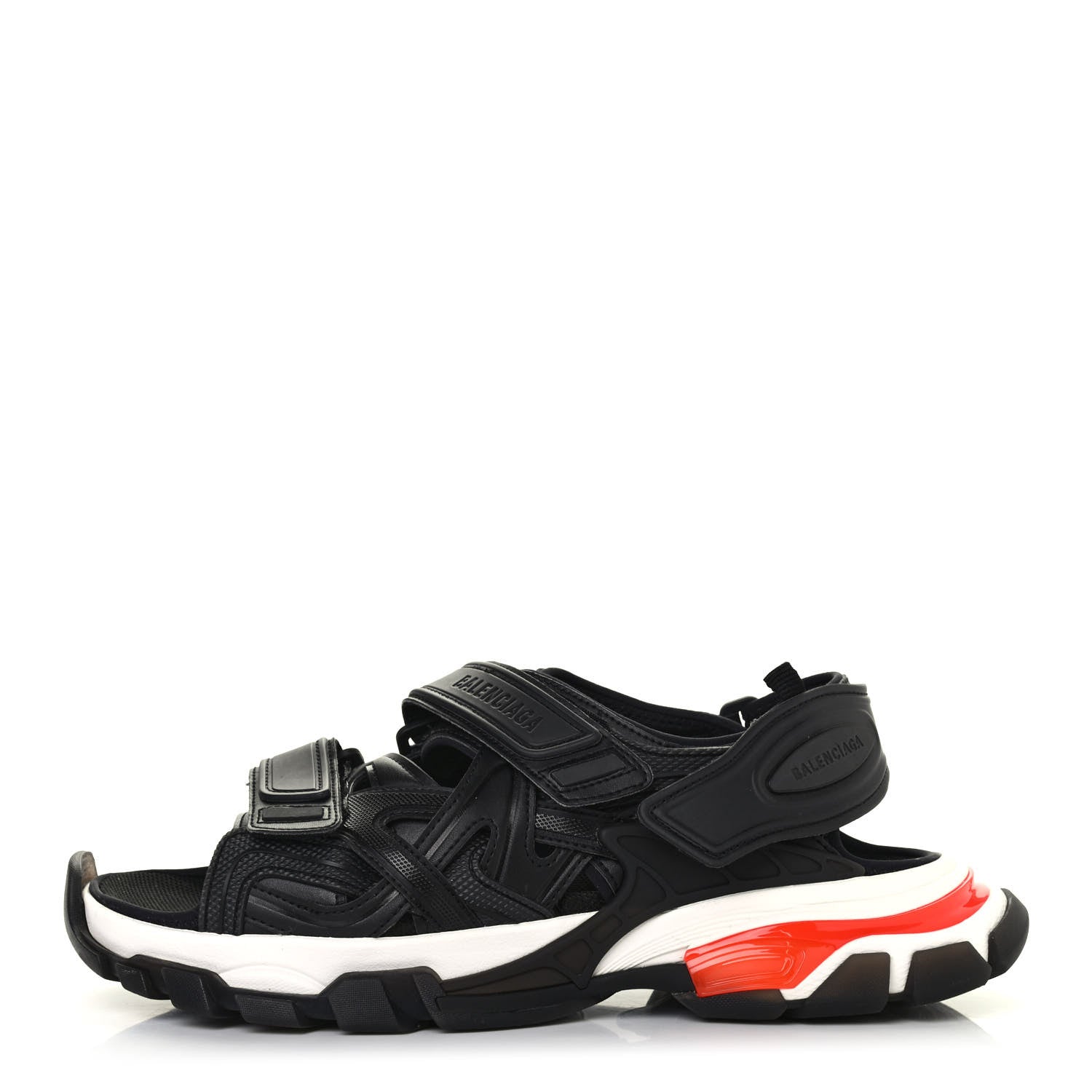 Balenciaga Neoprene Rubber Clear Sole Mens Track Sandals 44 Black White Red 1 of 4