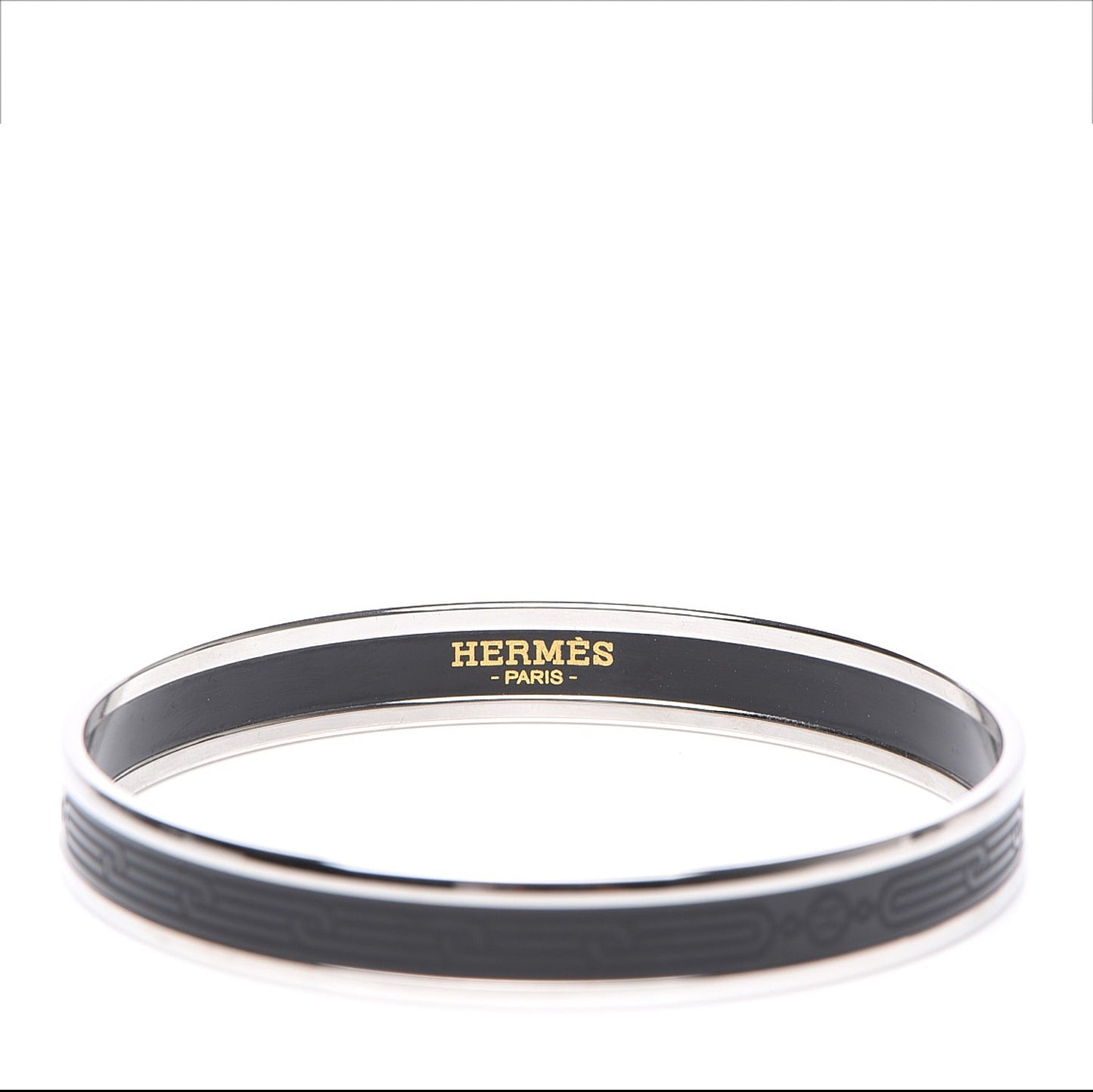 Enamel Printed Sellier Narrow Bracelet 65 Black