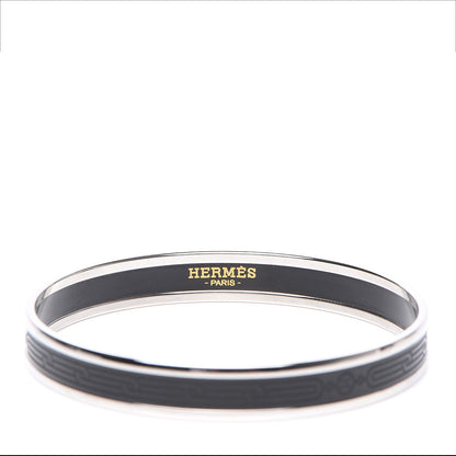 Hermes Enamel Printed Sellier Narrow Bracelet 65 Black 3 of 5