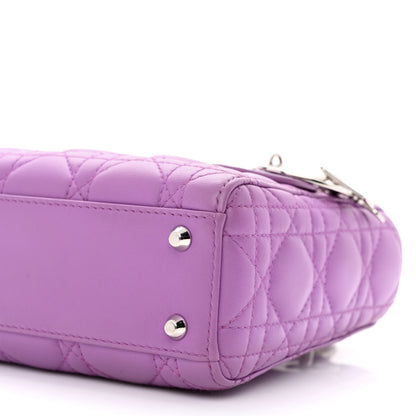 Christian Dior Lambskin Cannage Mini Lady Dior Purple 10 of 12