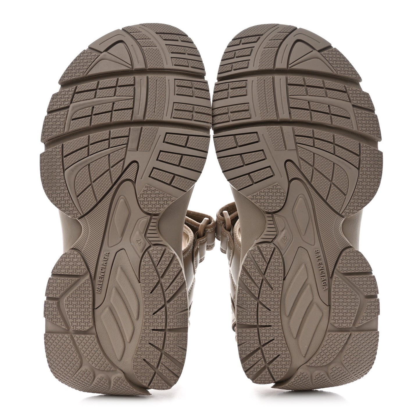 Fake Leather Womens Tourist Sandals 37 Taupe