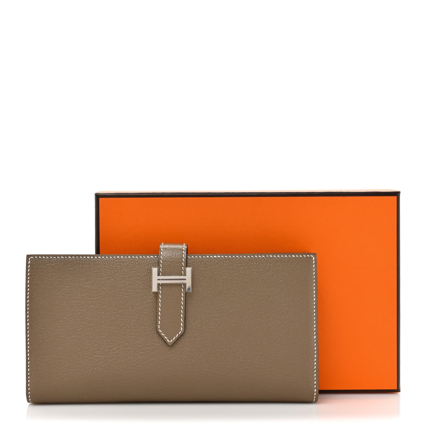 Chevre Mysore Bearn Gusset Wallet Etoupe