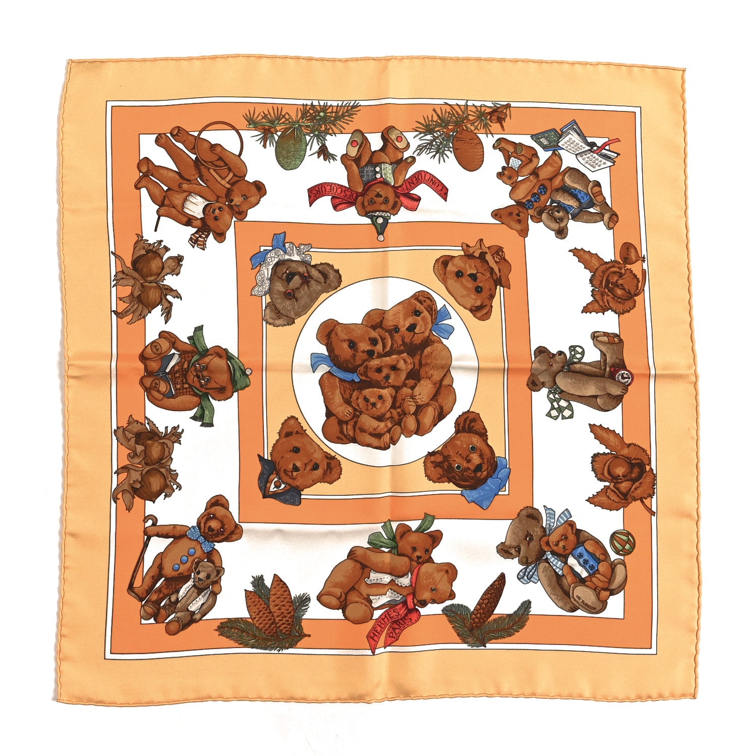 cuty teddyエルメス ストール Hermes Silk Confident Des Coeurs Pocket Square Scarf 1853076