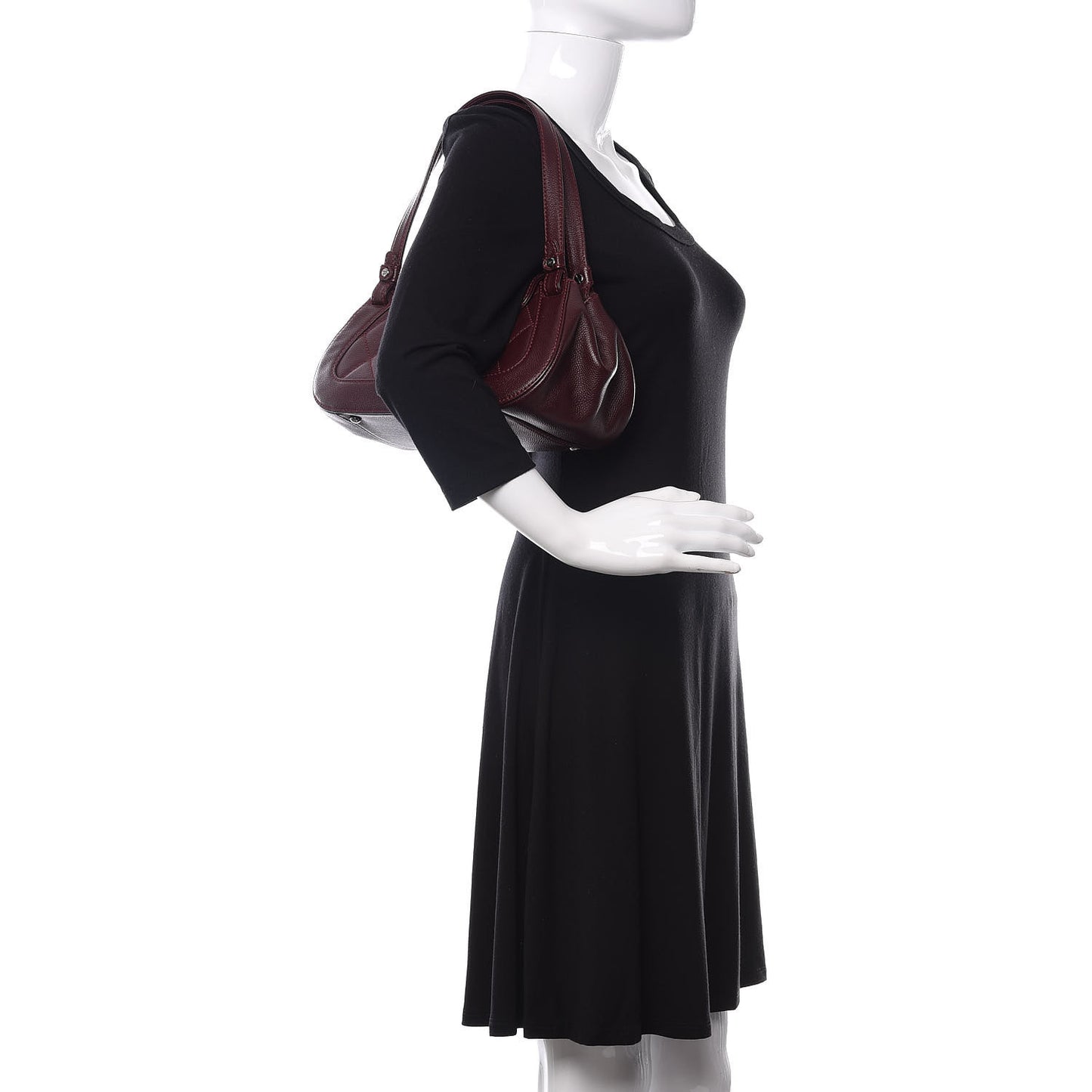 Caviar Quilted Small Mademoiselle Flap Bag Burgundy