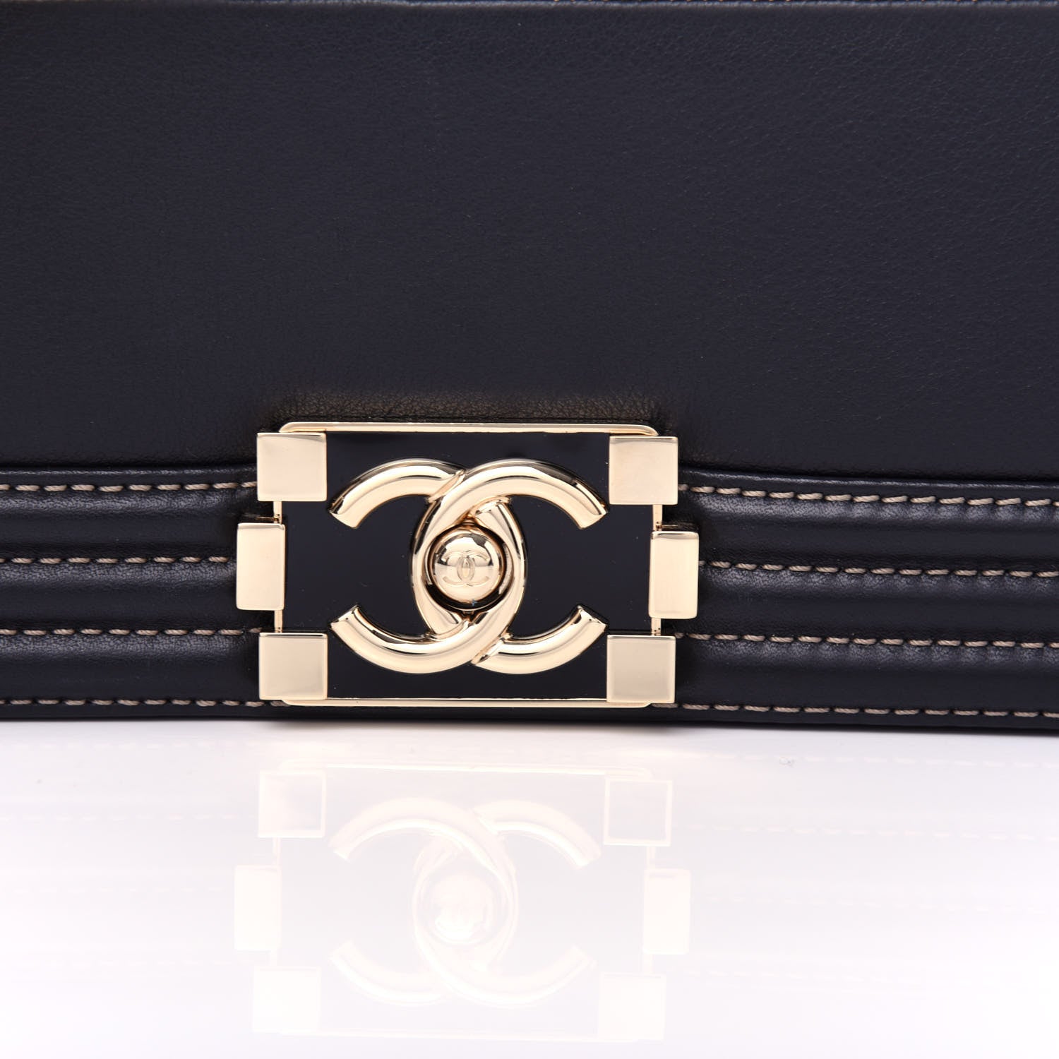 Chanel Metallic Goatskin Calfskin Medium Boy Flap Gold Black 10 of 10