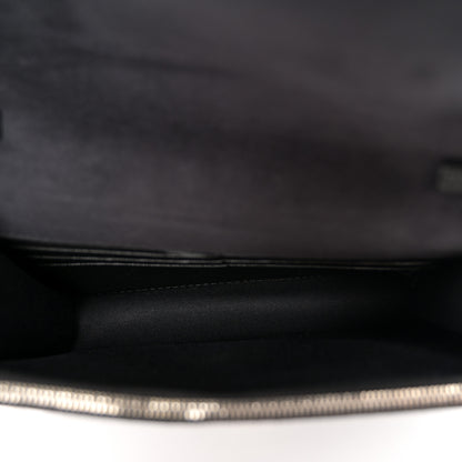 Fendi Vitello Elite Mink Fur Studded Karlito Tube Wallet On Chain Black White 5 of 12