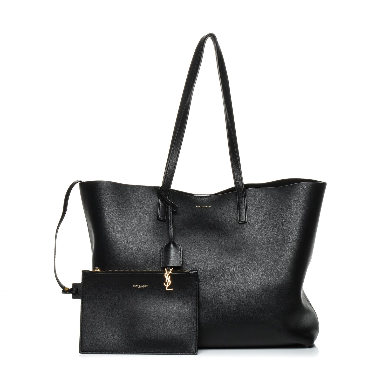 Calfskin Large Shopping Tote Black