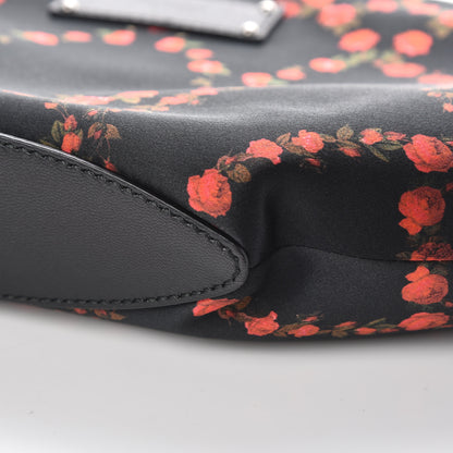 Alexander McQueen Silk Printed Roses De Manta Clutch Black Red 10 of 10