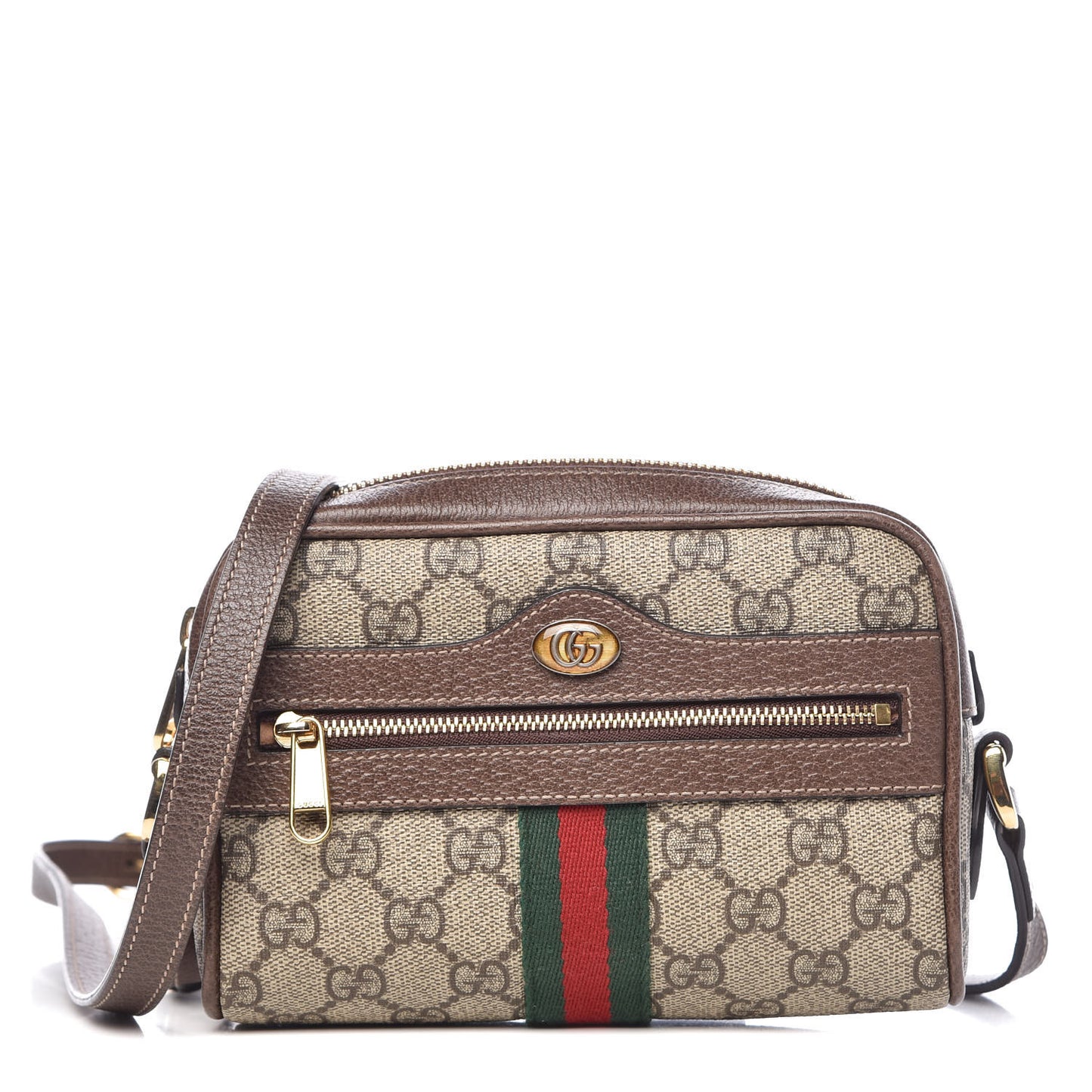GG Supreme Monogram Web Mini Ophidia Shoulder Bag Brown