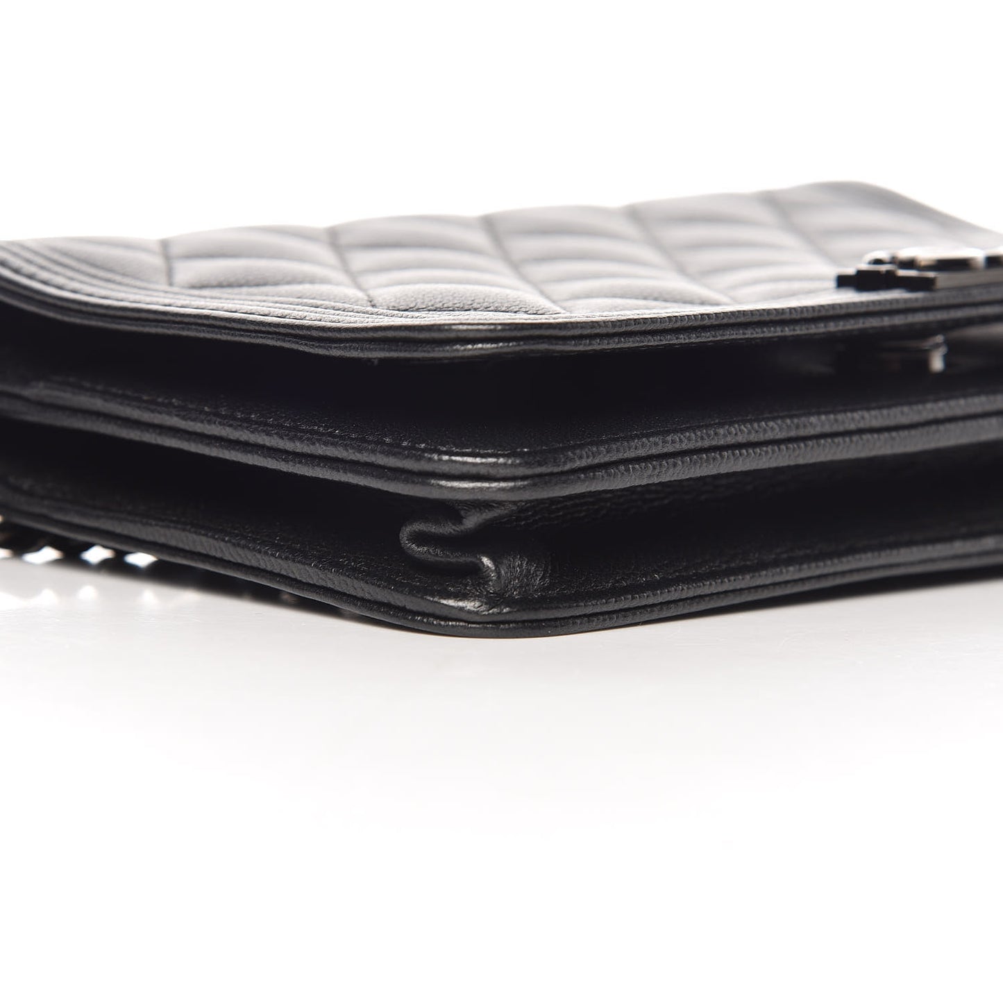 Caviar Quilted Boy Wallet On Chain WOC So Black