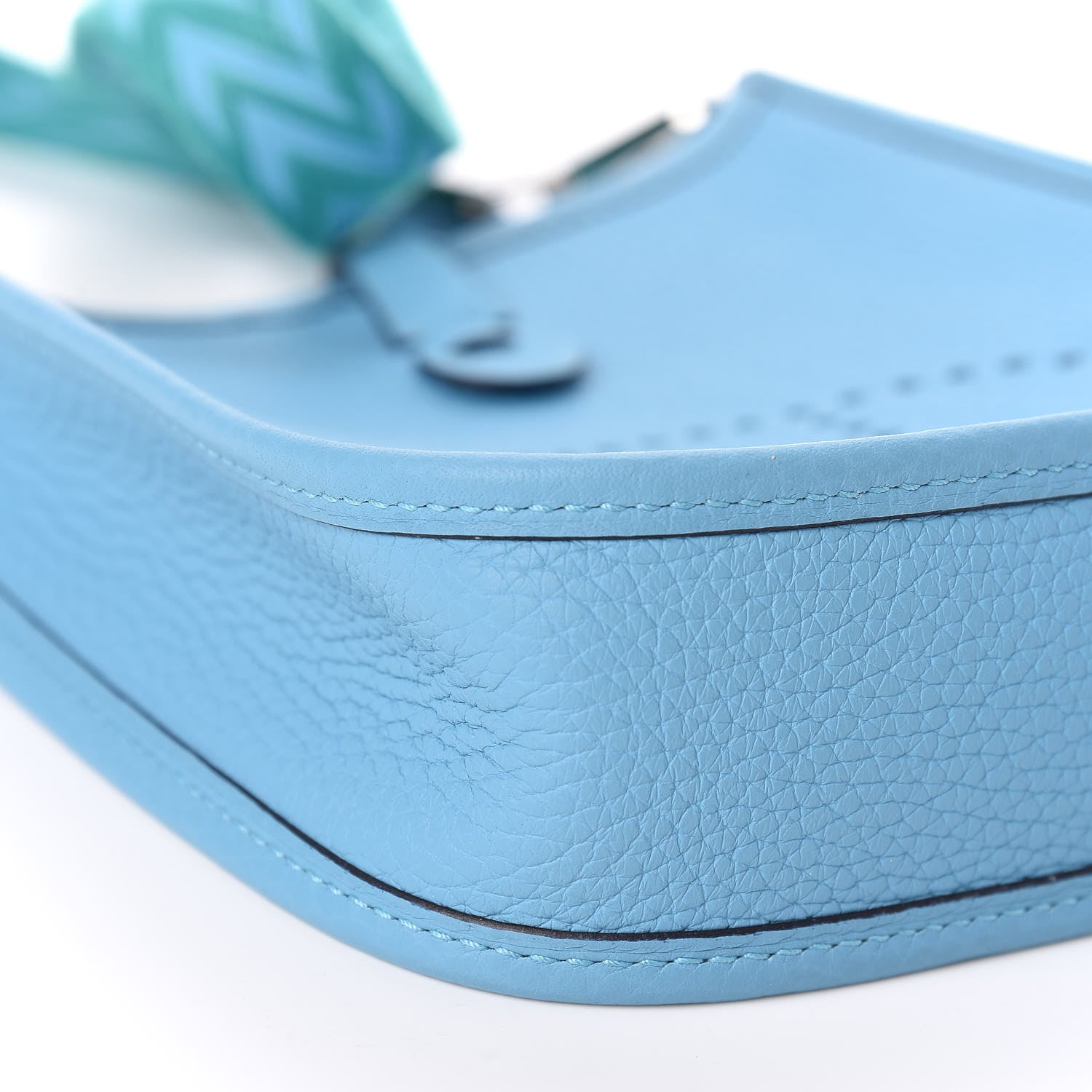Hermes Taurillon Clemence Amazone Evelyne TPM Bleu Du Nord Vert Verone 5 of 11