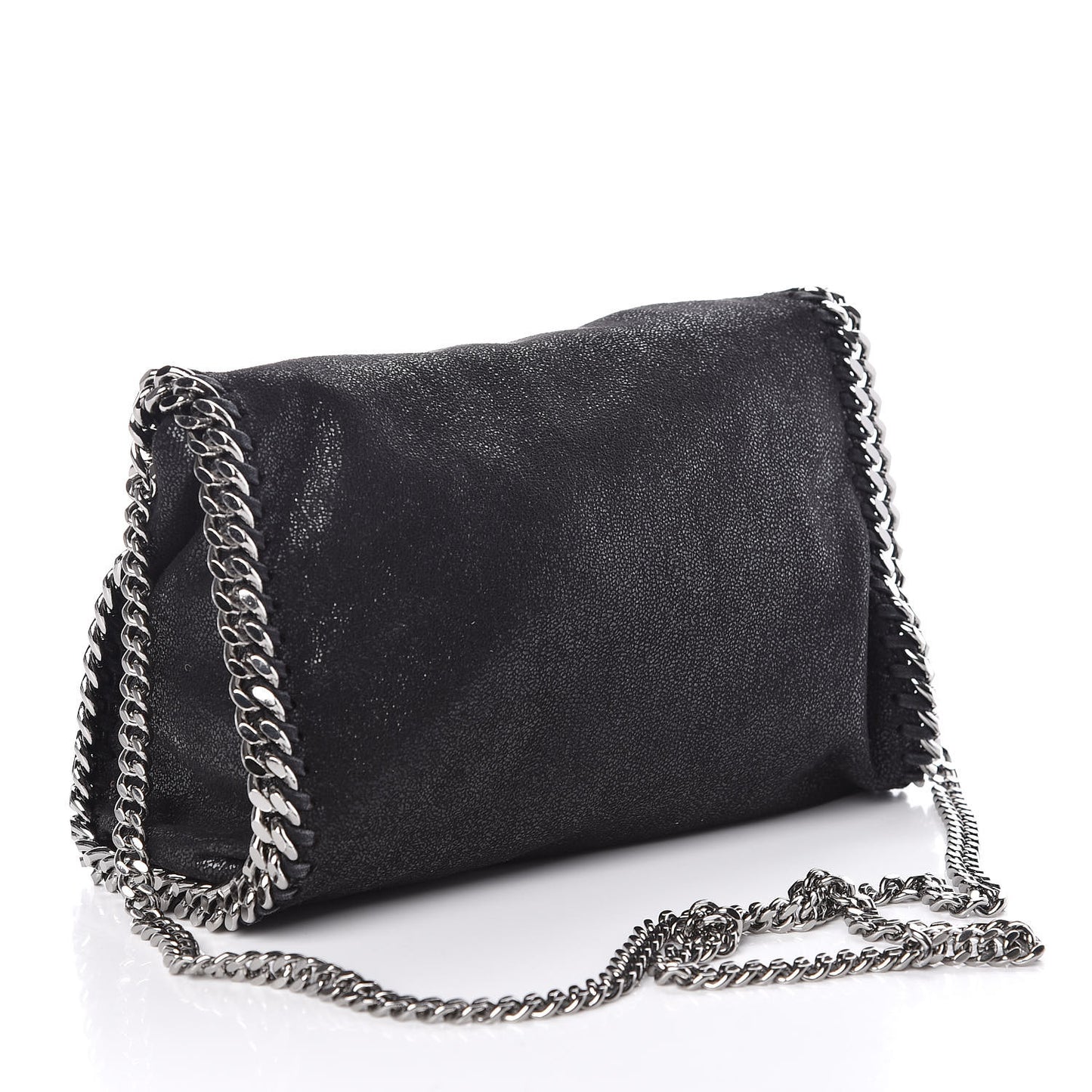 Shaggy Deer Mini Falabella Fold Over Tote Black