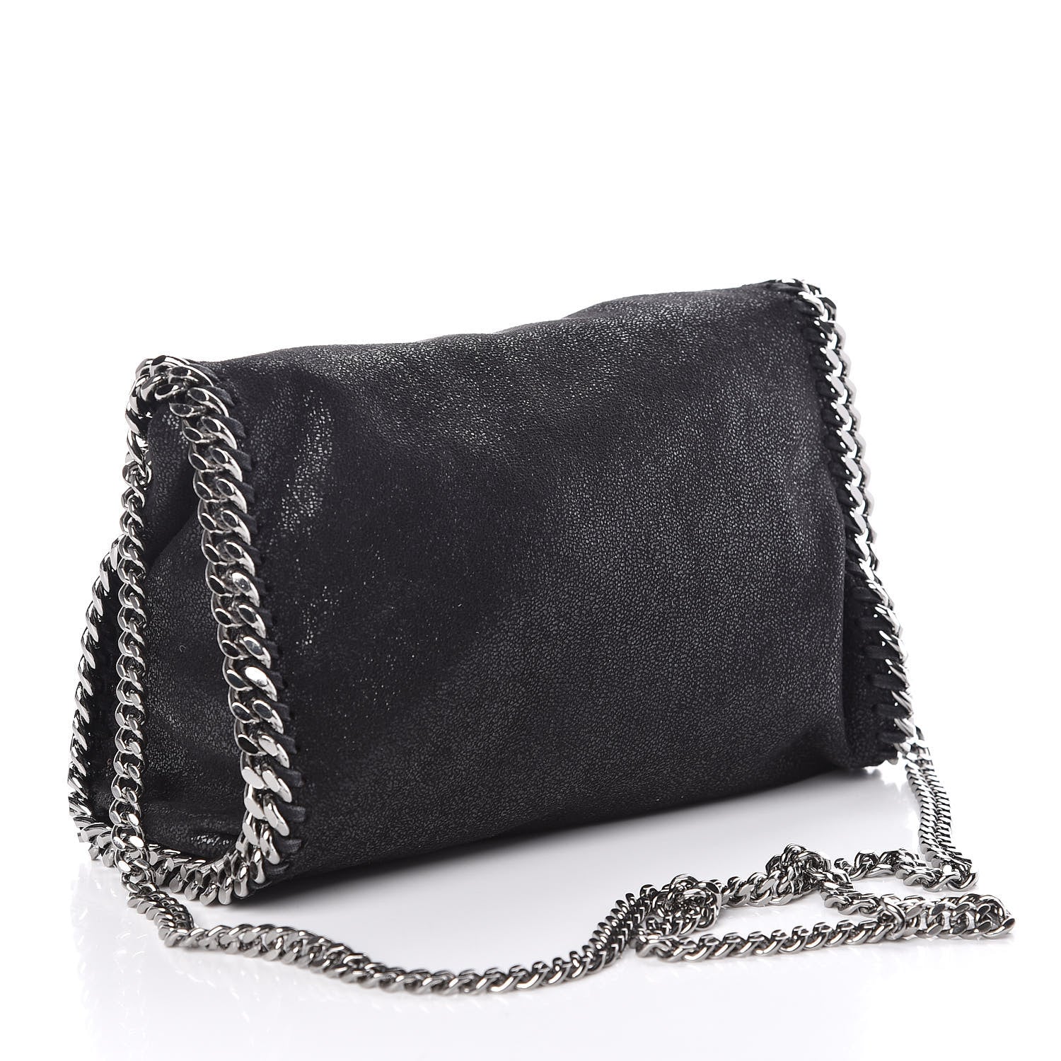 Stella McCartney Shaggy Deer Mini Falabella Fold Over Tote Black 3 of 10