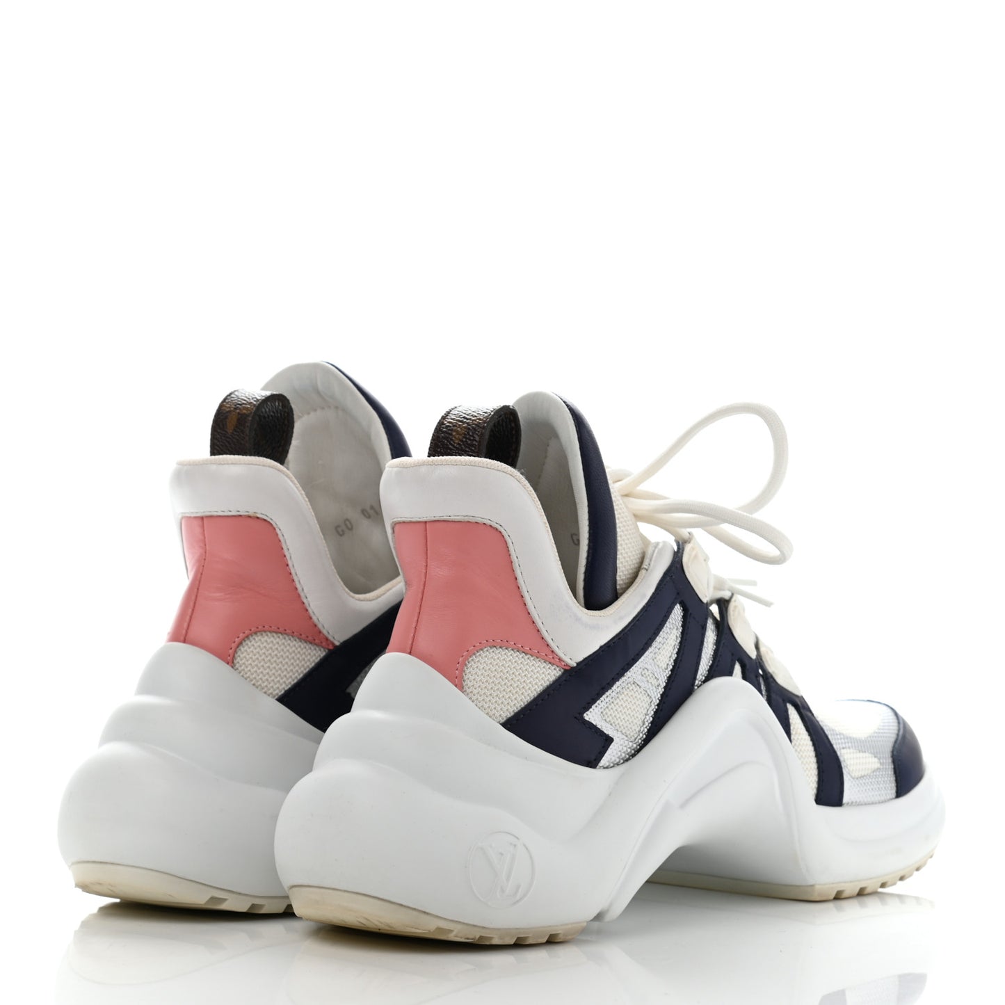 Calfskin Technical Nylon LV Archlight Sneaker 37 White Blue Pink