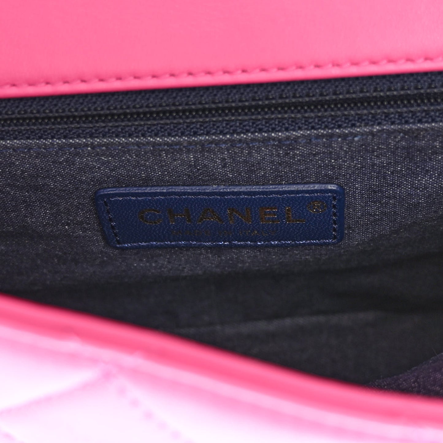 Lambskin Quilted Resin Bi-Color Chain Flap Bag Pink