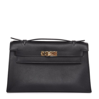 Hermes Swift Kelly Pochette Clutch Black 1 of 24