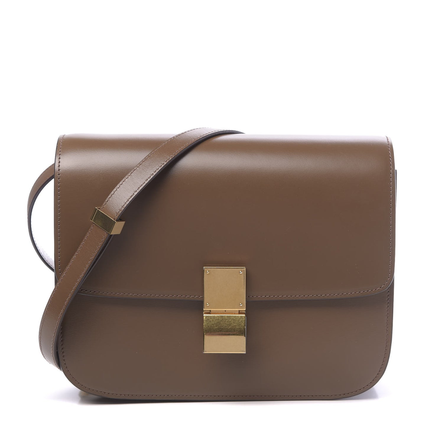 Box Calfskin Medium Classic Box Flap Bag Camel