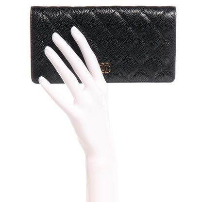 Chanel Caviar Quilted Yen Wallet Black 2 of 8