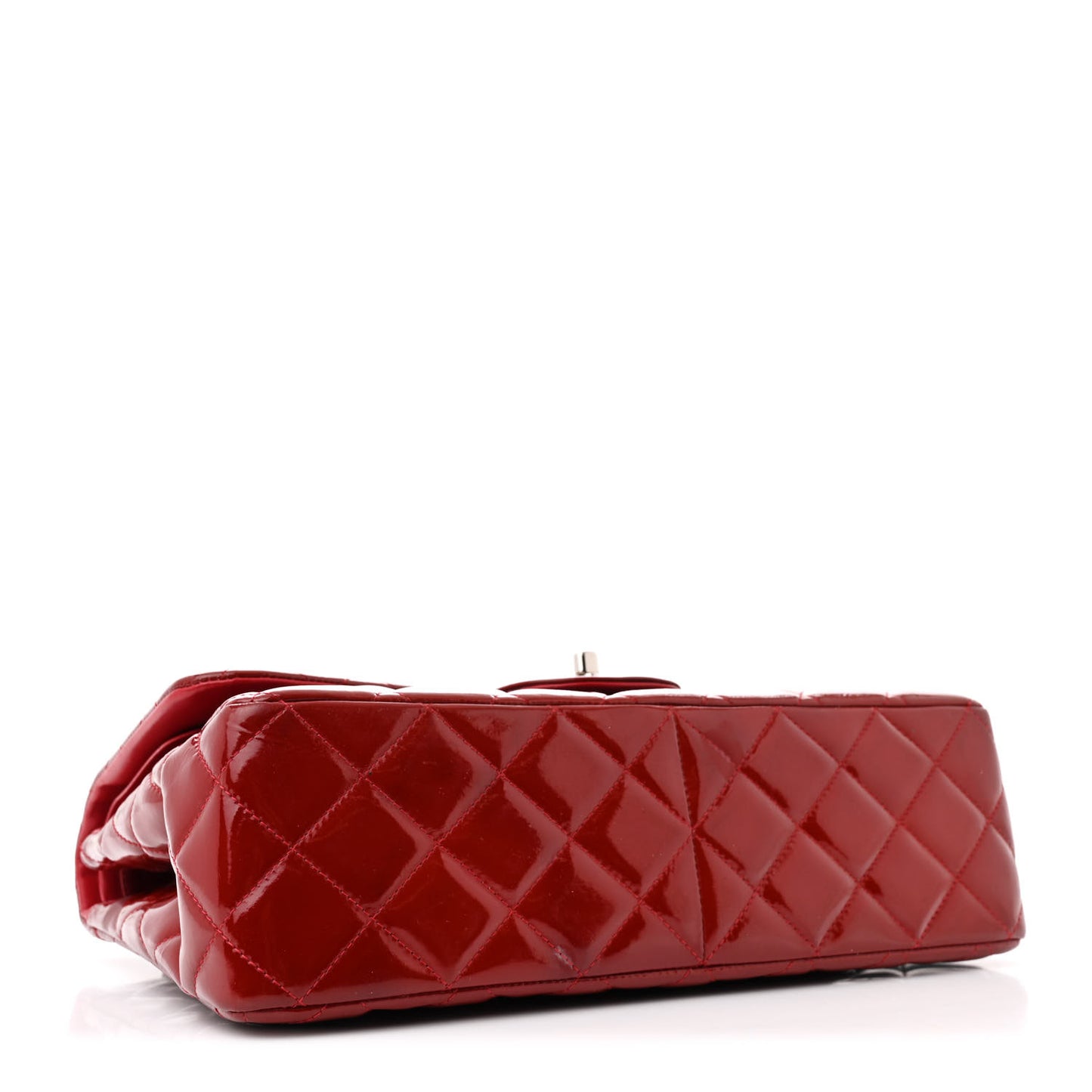 Patent Quilted Jumbo Double Flap Red
