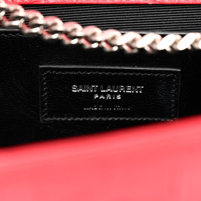 Saint Laurent Calfskin Crocodile Embossed Small Classic Monogram Kate Tassel Satchel Red 6 of 11