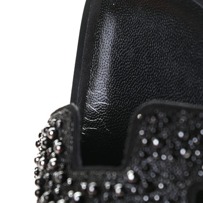 Hermes Goatskin Crystal Oran Sandals 38.5 Black 13 of 13