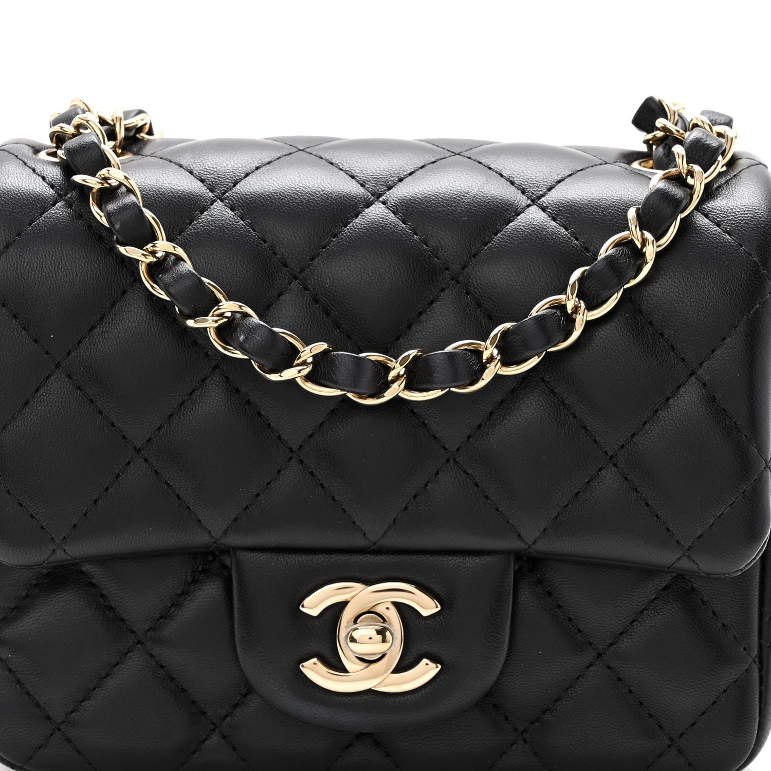 Chanel Lambskin Quilted Mini Square Flap Black 8 of 10