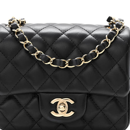 Chanel Lambskin Quilted Mini Square Flap Black 8 of 10