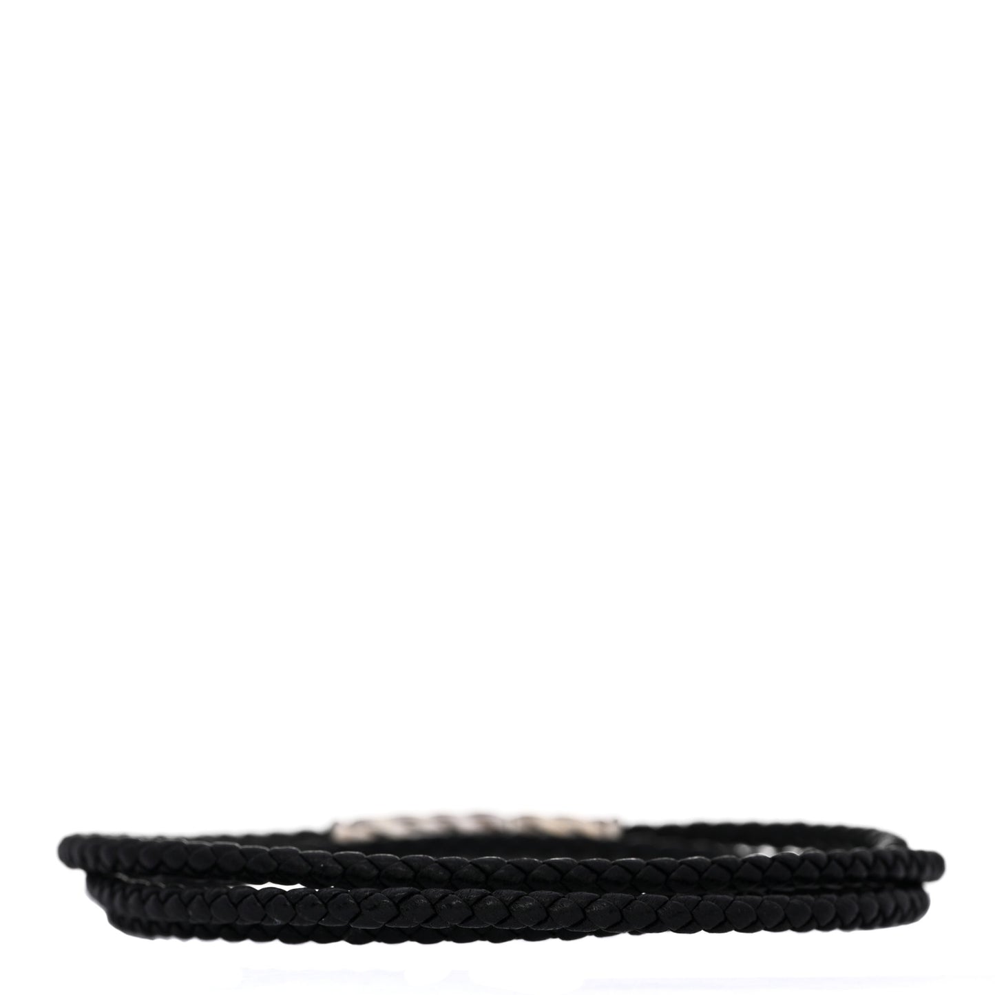 Sterling Silver Chevron Triple-Wrap Bracelet Black