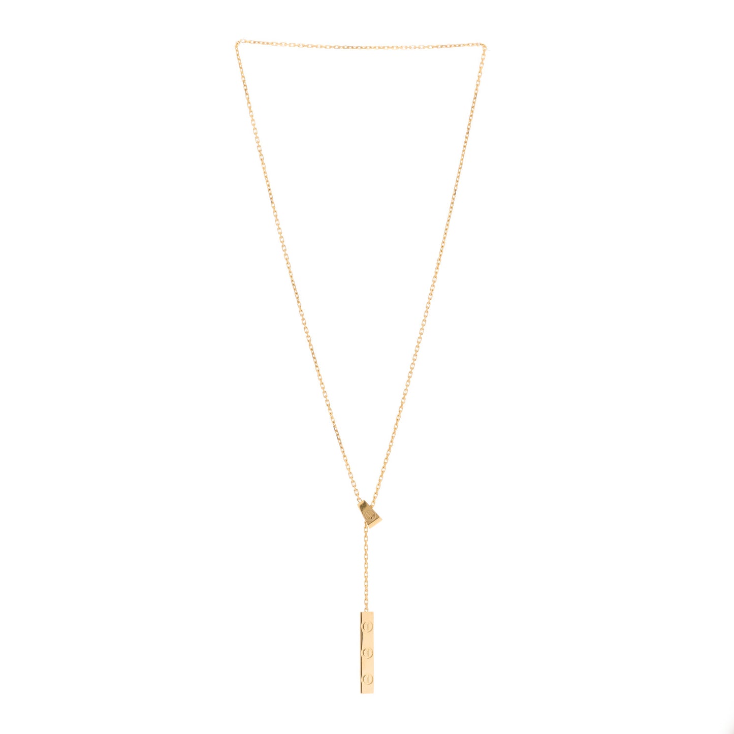 18K Yellow Gold LOVE Lariat Necklace