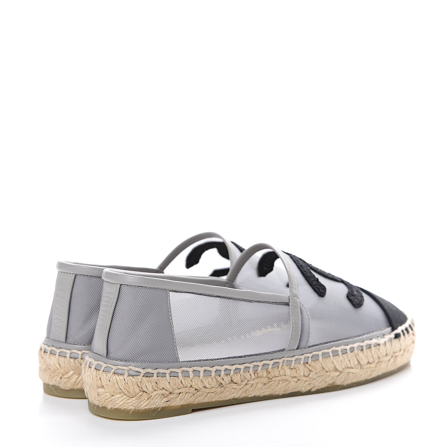 Chanel Mesh Grosgrain CC Espadrilles 35 Grey 4 of 10