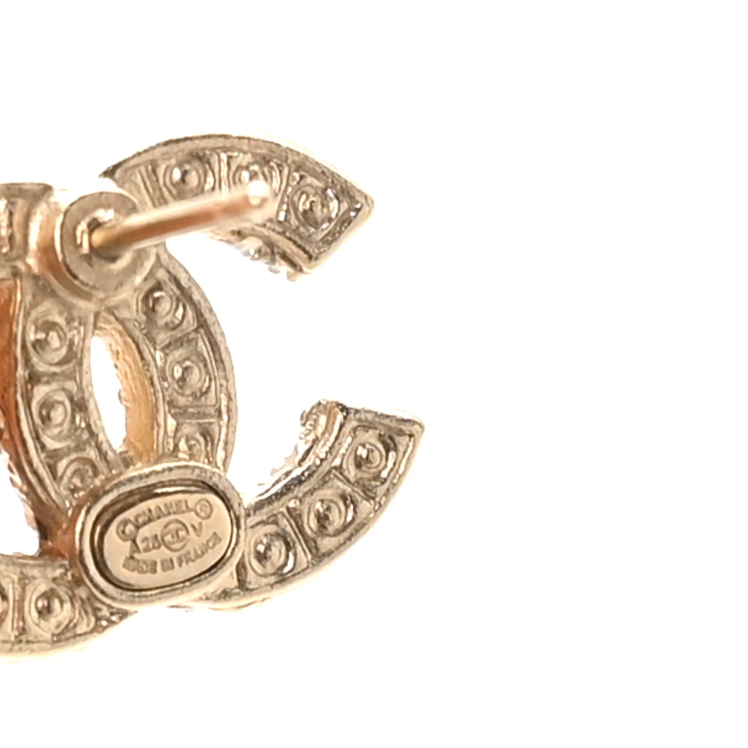 Chanel Pearl CC Earrings Gold 4 of 5