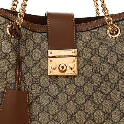 Gucci GG Supreme Monogram Medium Padlock Tote Beige Cuir 8 of 10