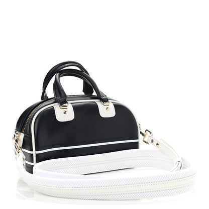 Christian Dior Calfskin Micro Dior Vibe Zip Bowling Bag Blue White 3 of 10