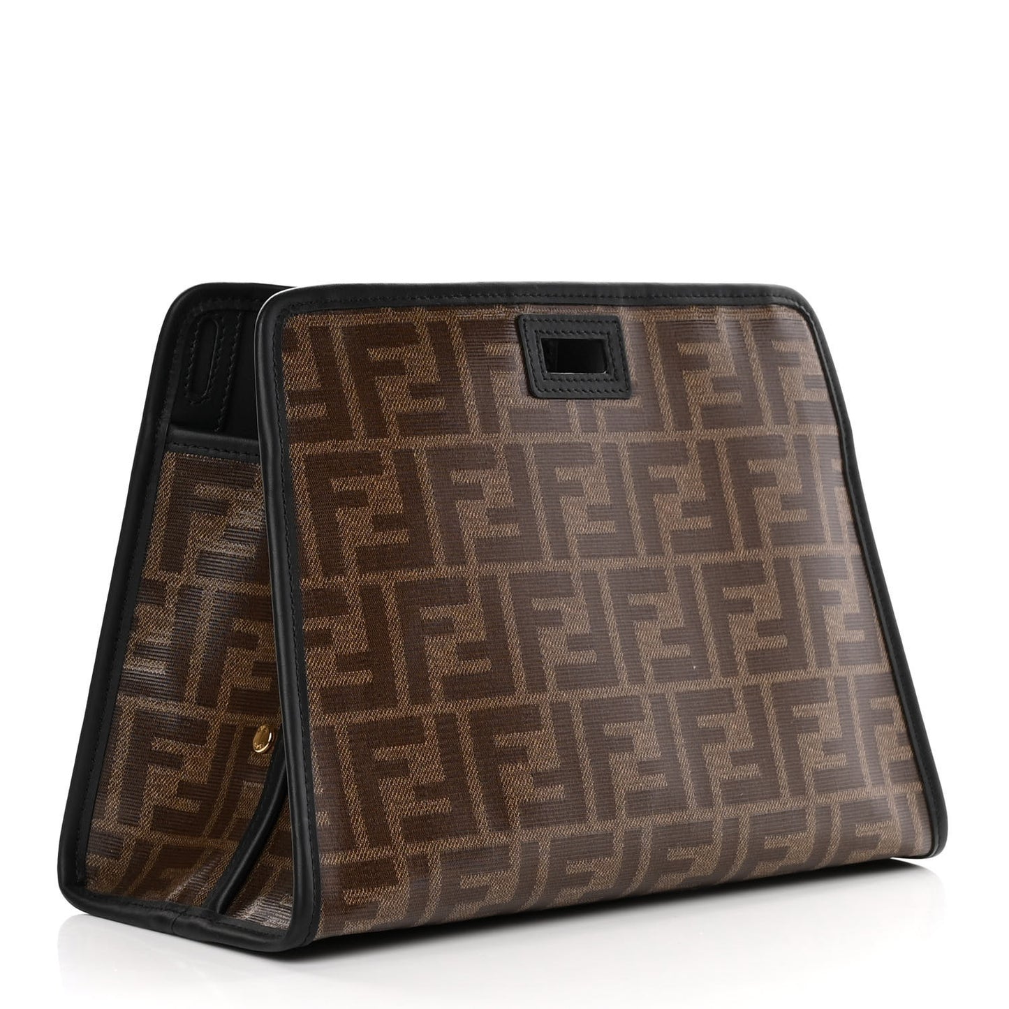 Glazed Fabric Vitello Century FF 1974 Stamp Patch Mini Peekaboo Defender Cover Mogano Panna Black