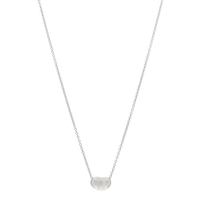 Tiffany Sterling Silver 9mm Elsa Peretti Bean Pendant Necklace 1 of 5