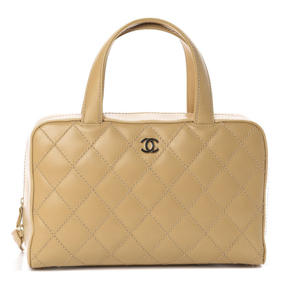 Chanel Calfskin Stitch Surpique Bowler Beige 1 of 9