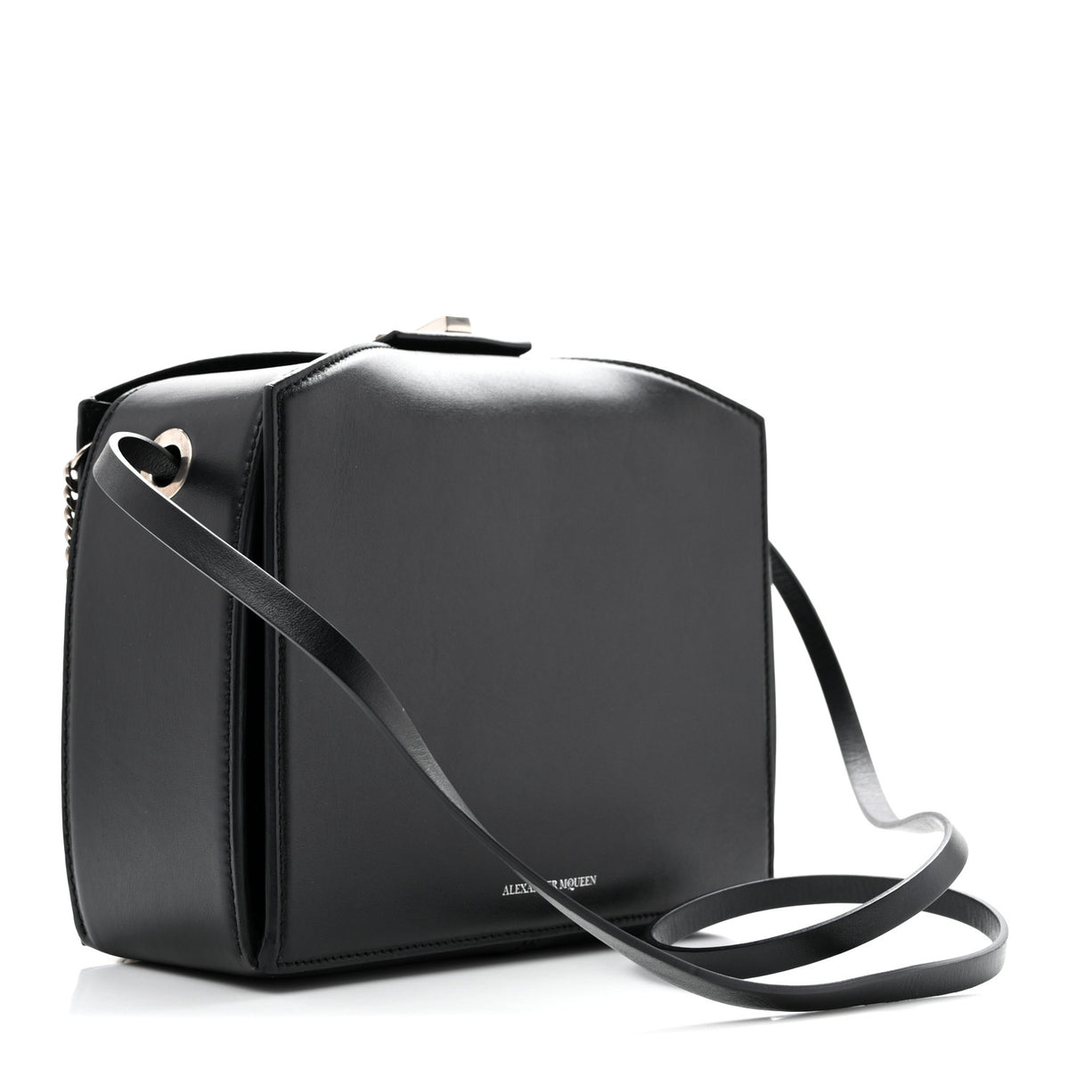 Alexander McQueen Calfskin Box Shoulder Bag Black 5 of 23