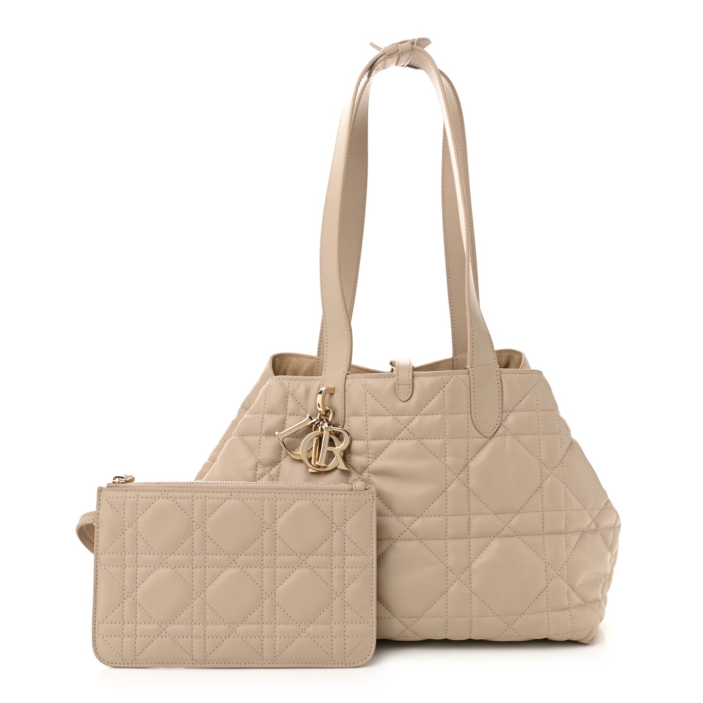 Calfskin Macrocannage Medium Toujours Powder Beige