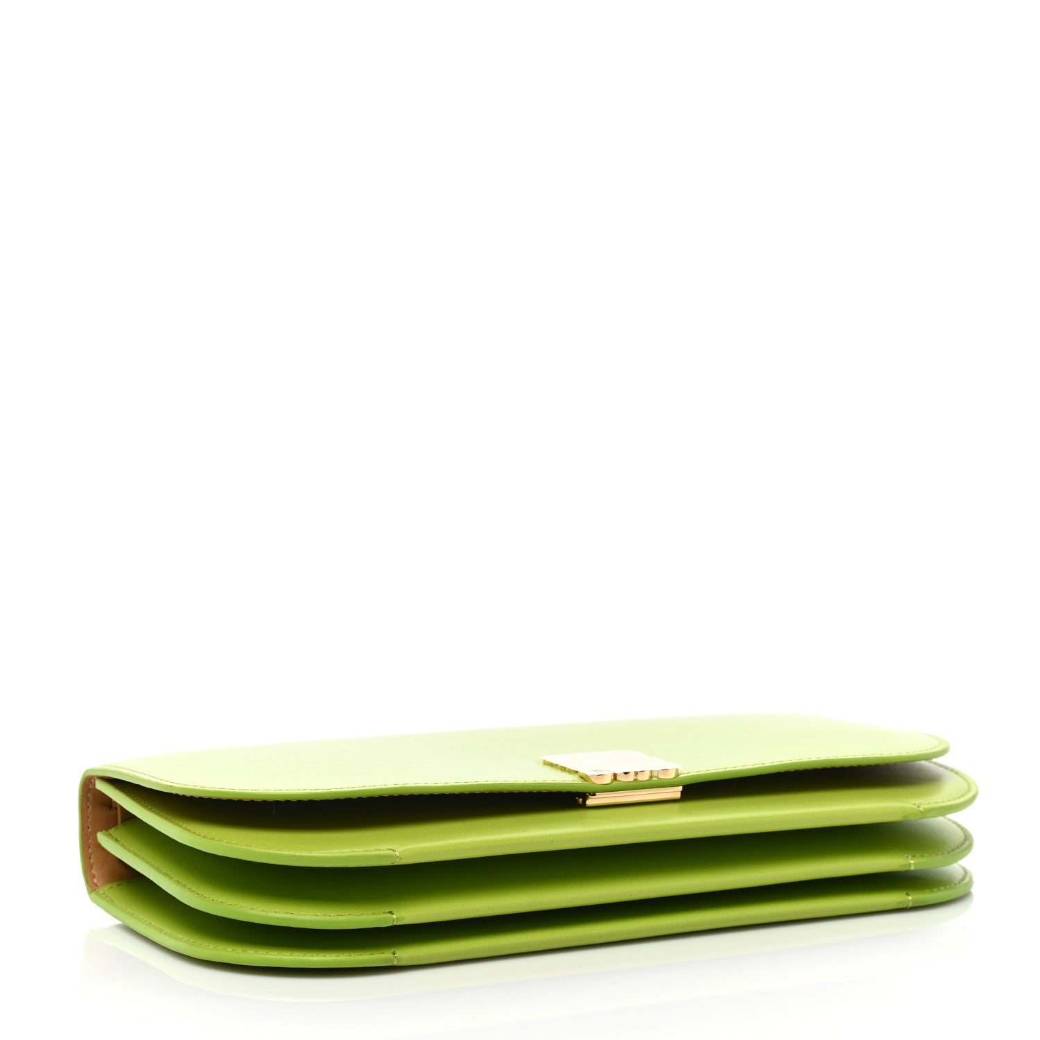 Loewe Silk Calfskin Goya Long Chain Clutch Green Bean 3 of 6