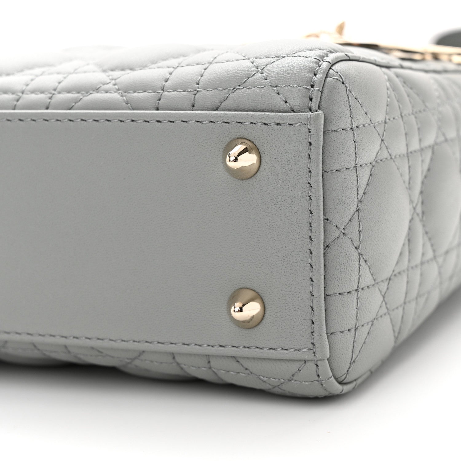 Christian Dior Lambskin Cannage Small My ABCDior Lady Dior Grey 9 of 11