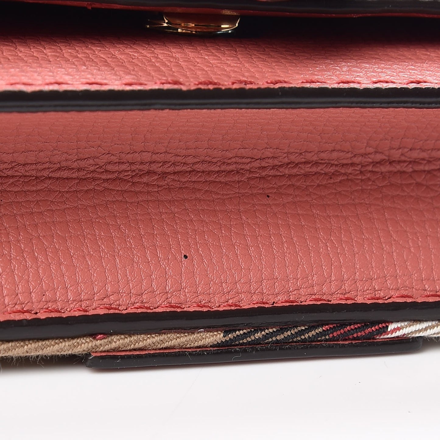 House Check Calfskin Mini Buckle Phone Bag Rose Pink