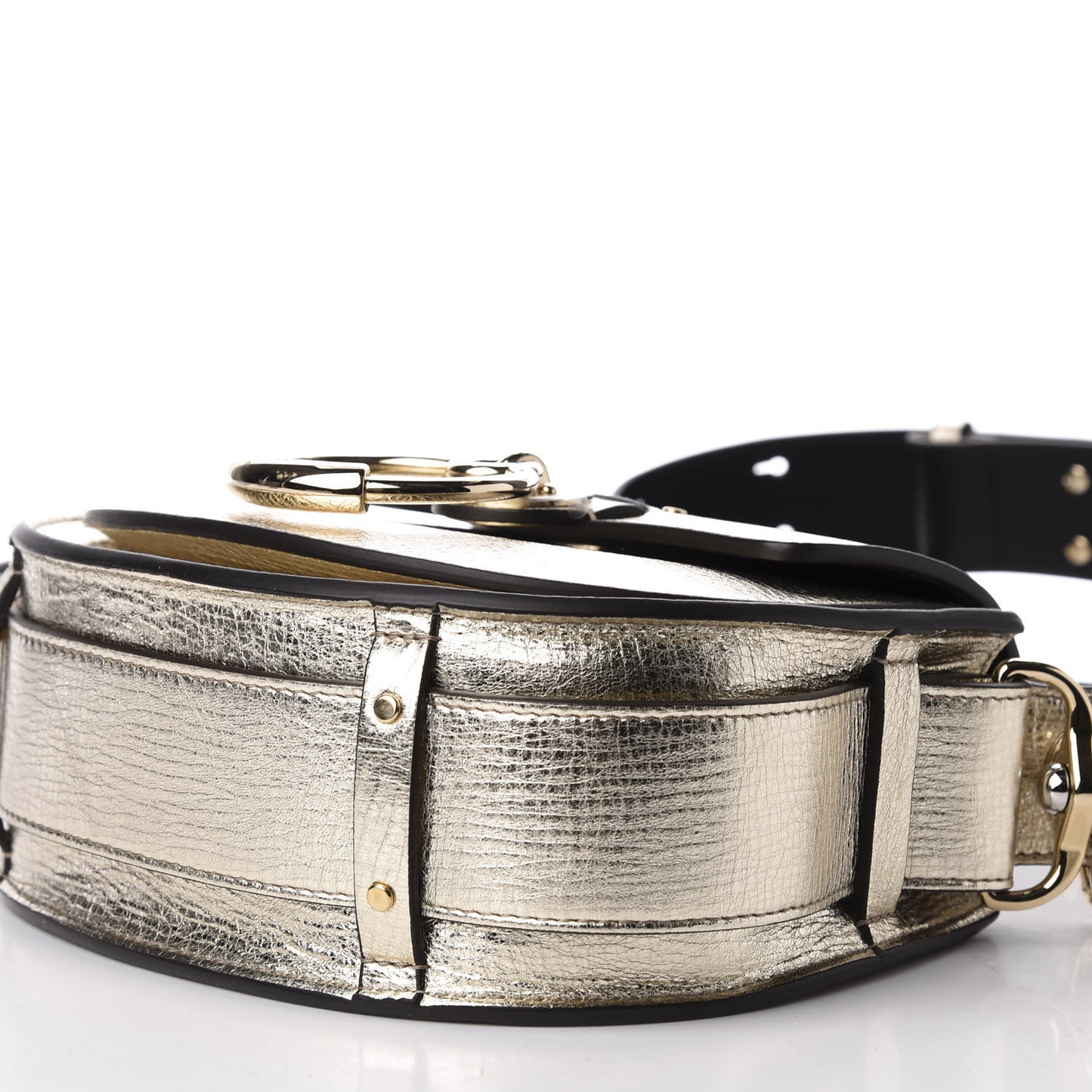 Metallic Calfskin Small Tess Bag Gold