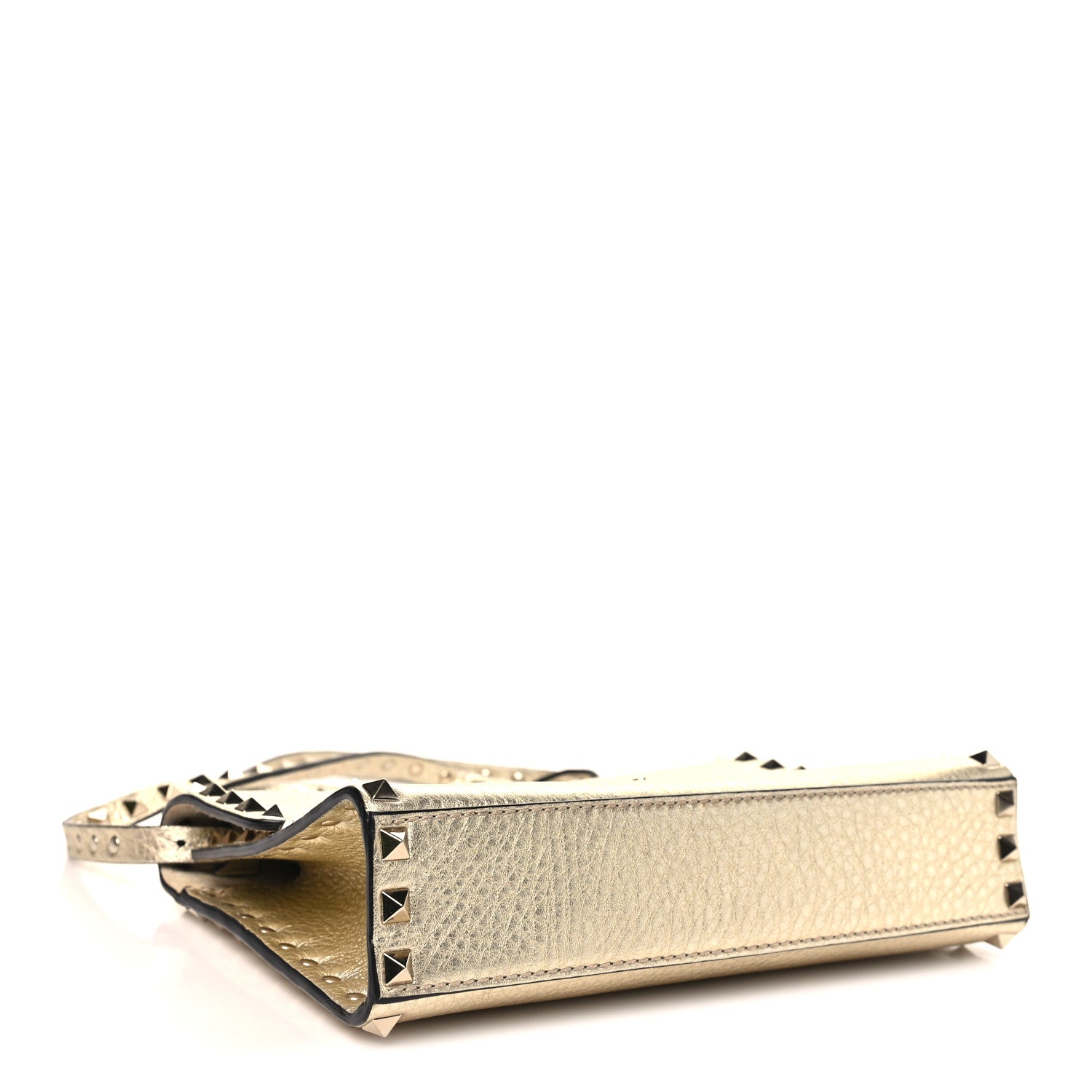 Valentino Garavani Metallic Pebbled Calfskin Medium Rockstud Flip