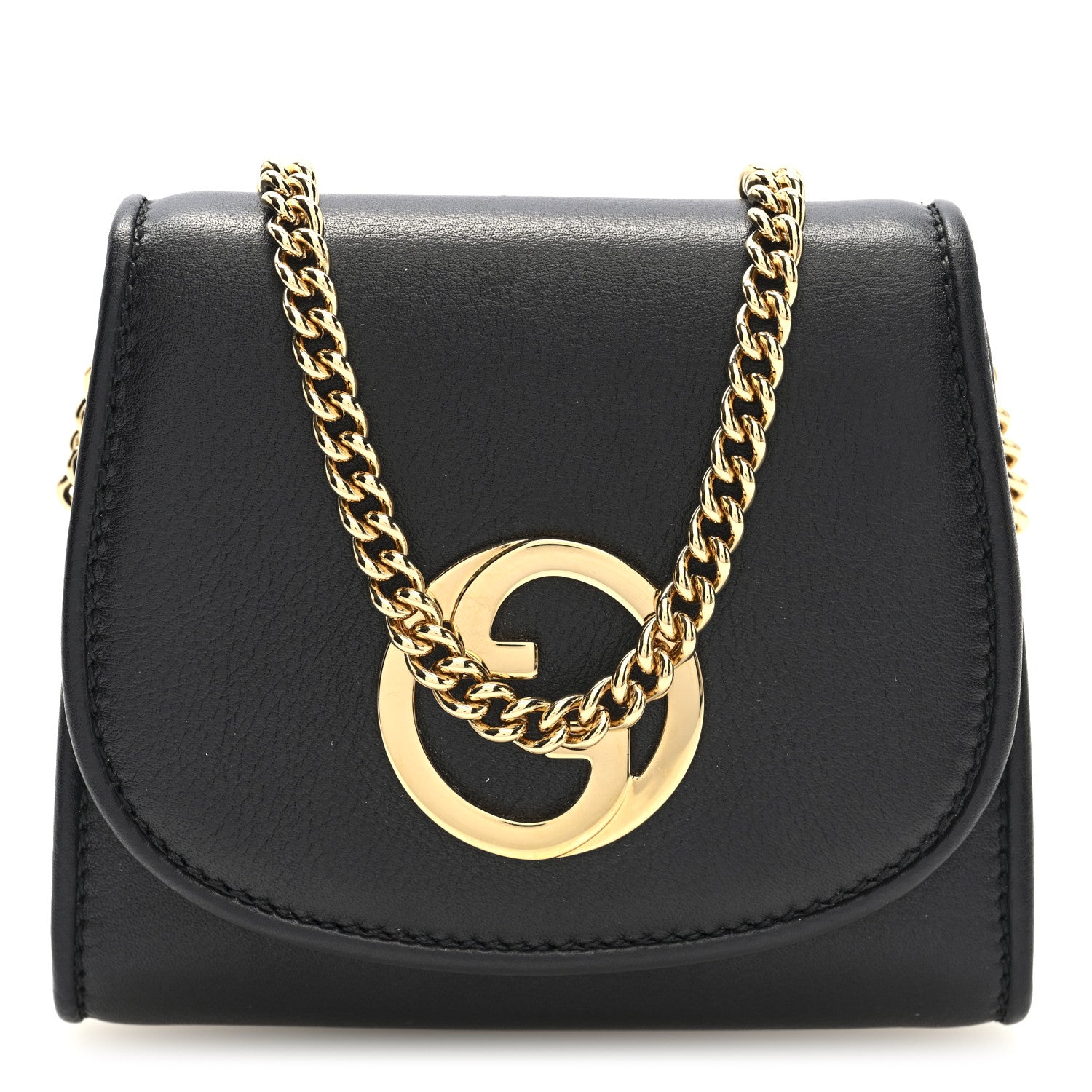 Gucci Roxy Calfskin Medium Blondie Chain Wallet Black 7 of 9
