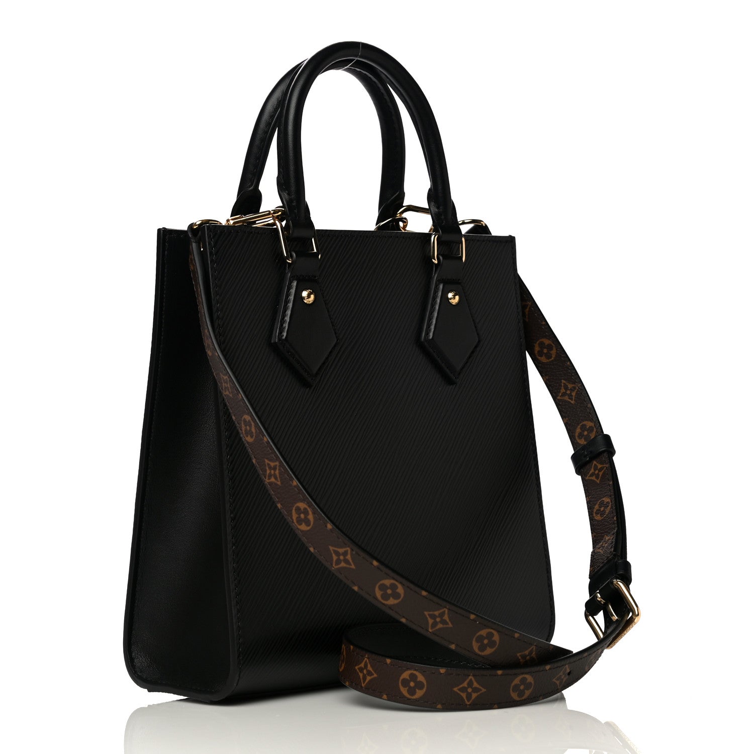 Louis Vuitton Epi Sac Plat BB Black 3 of 11
