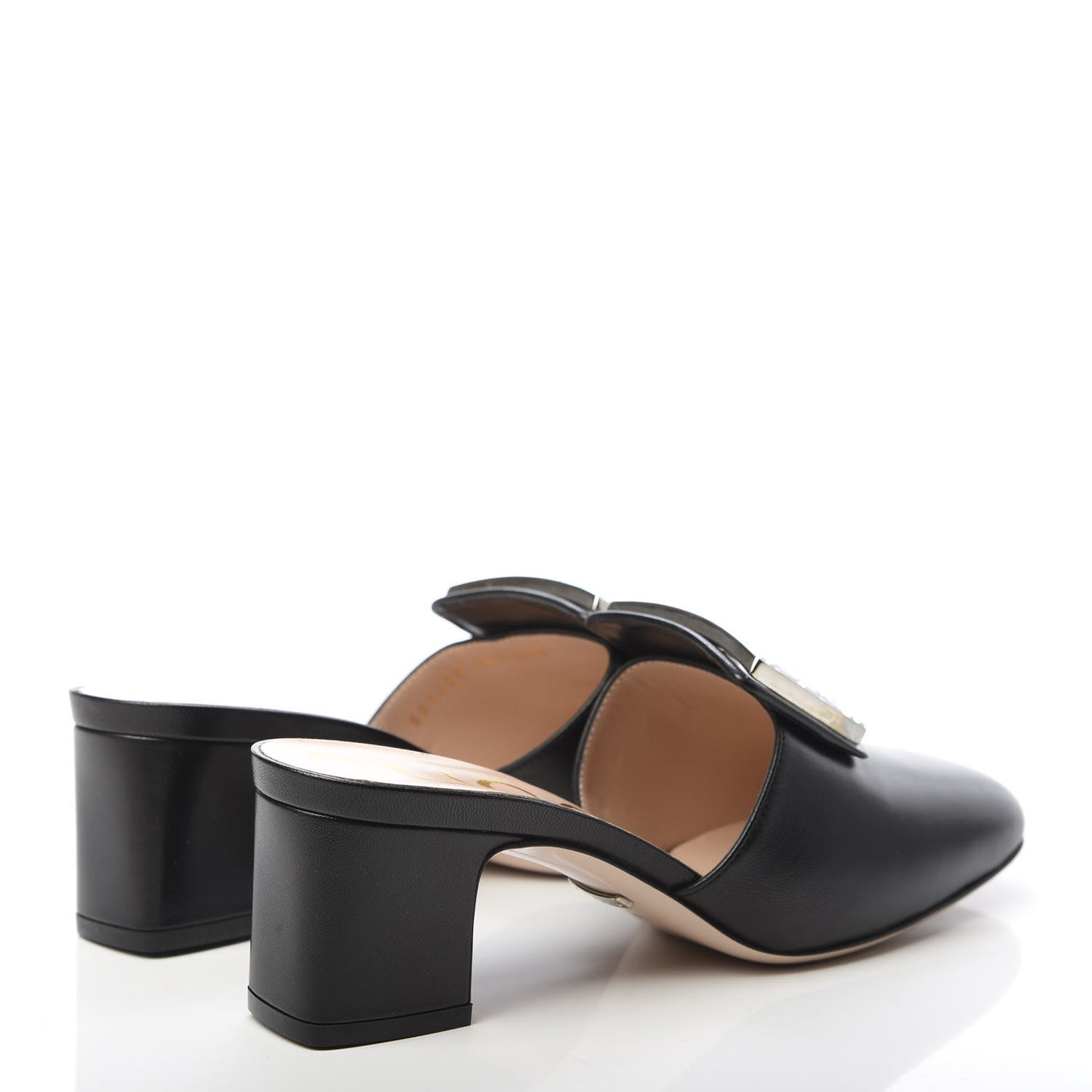 Malaga Kid Crystal Square G Madelyn Mules 36.5 Black