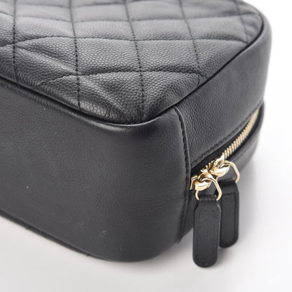 Chanel Caviar Quilted Curvy Pouch Cosmetic Case Black 18 of 19