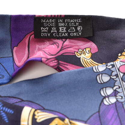 Hermes Silk Cavalleria D'Etriers Twilly Violet Bleu Rose 3 of 4